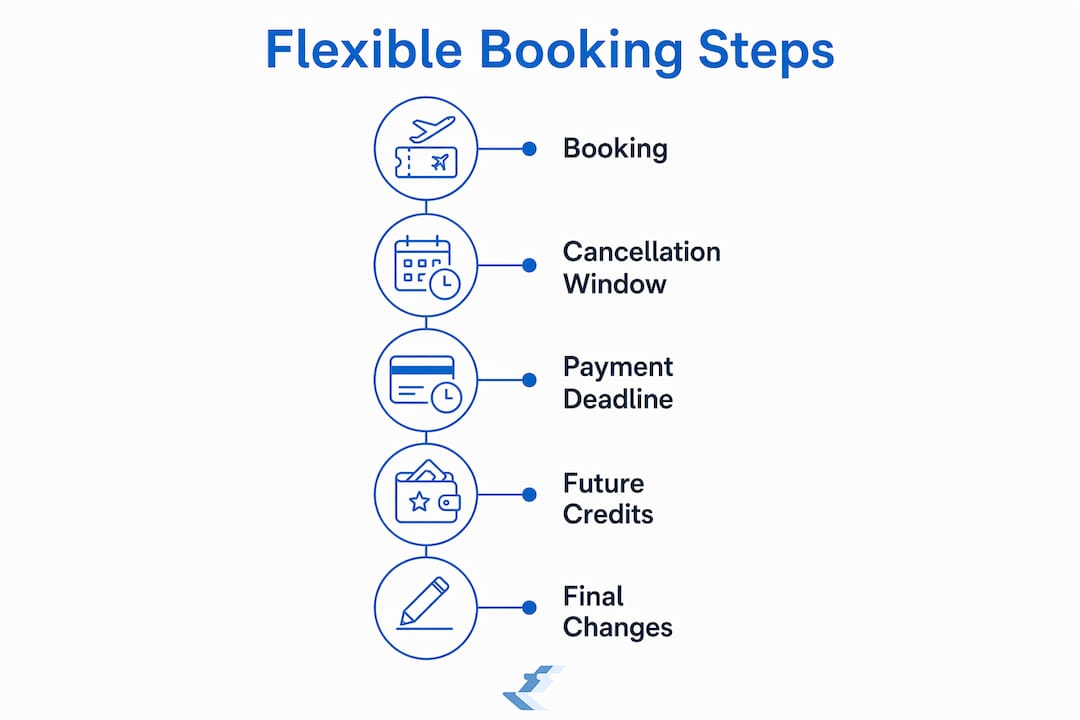 Infographic showing flexible cruise booking steps