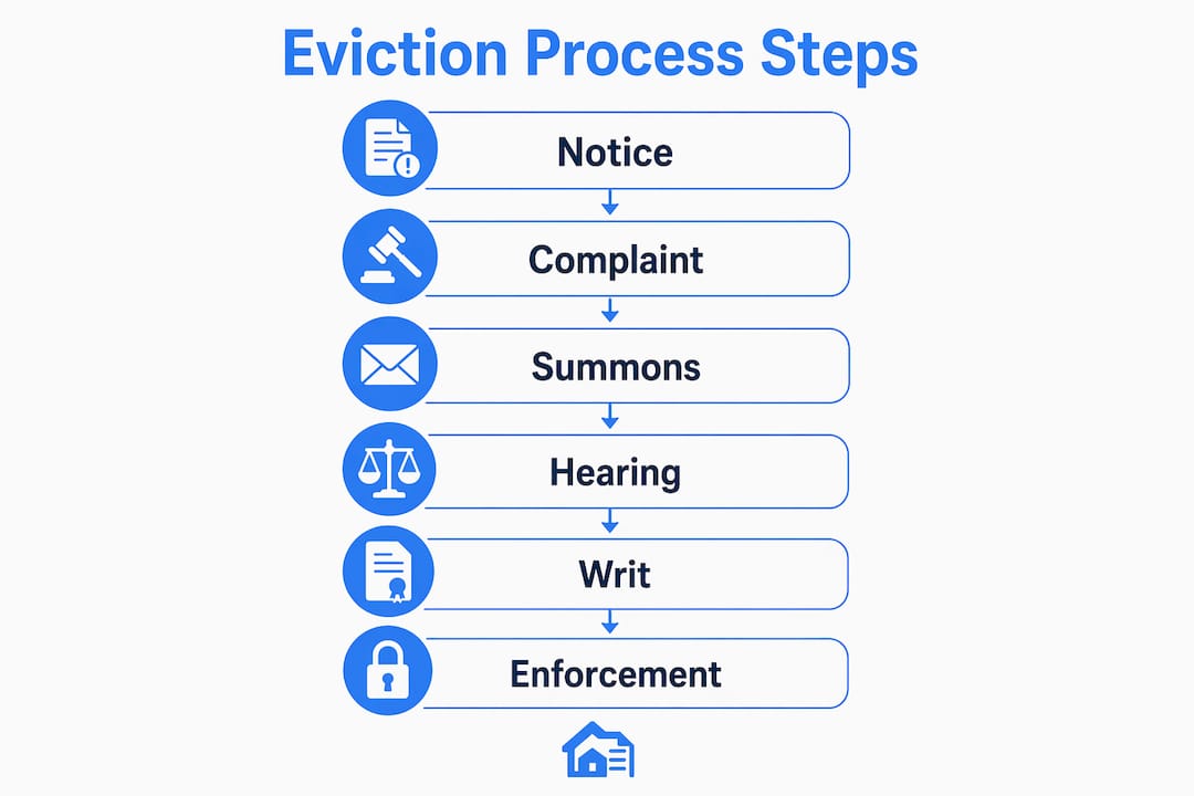 Infographic illustrating step-by-step eviction process