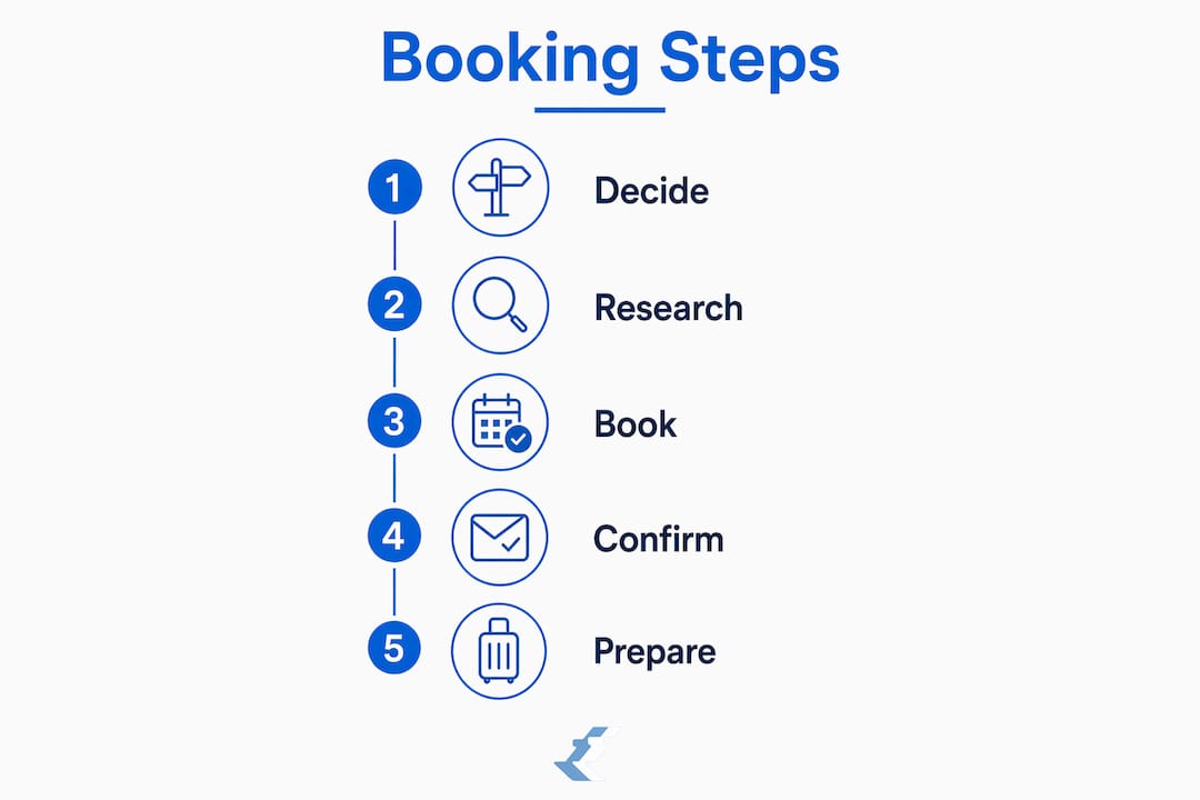 Infographic outlining shore excursion booking steps