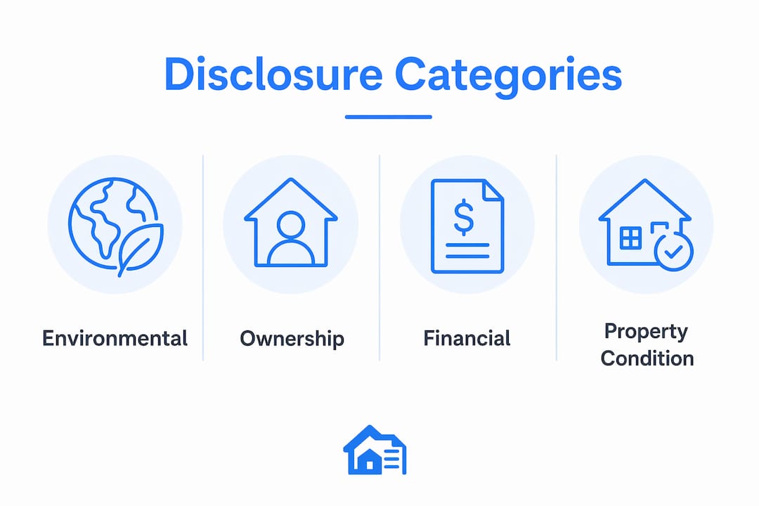 Infographic showing four main landlord disclosure categories