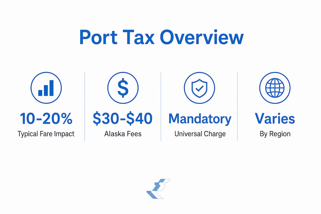 Infographic showing key cruise port tax statistics