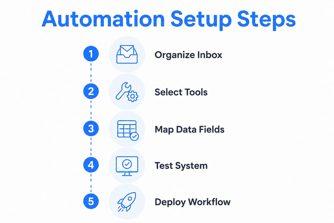 Infographic showing five automation setup steps