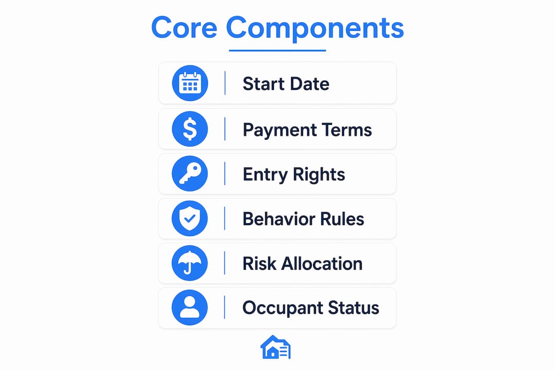 Infographic of core components of occupancy agreements
