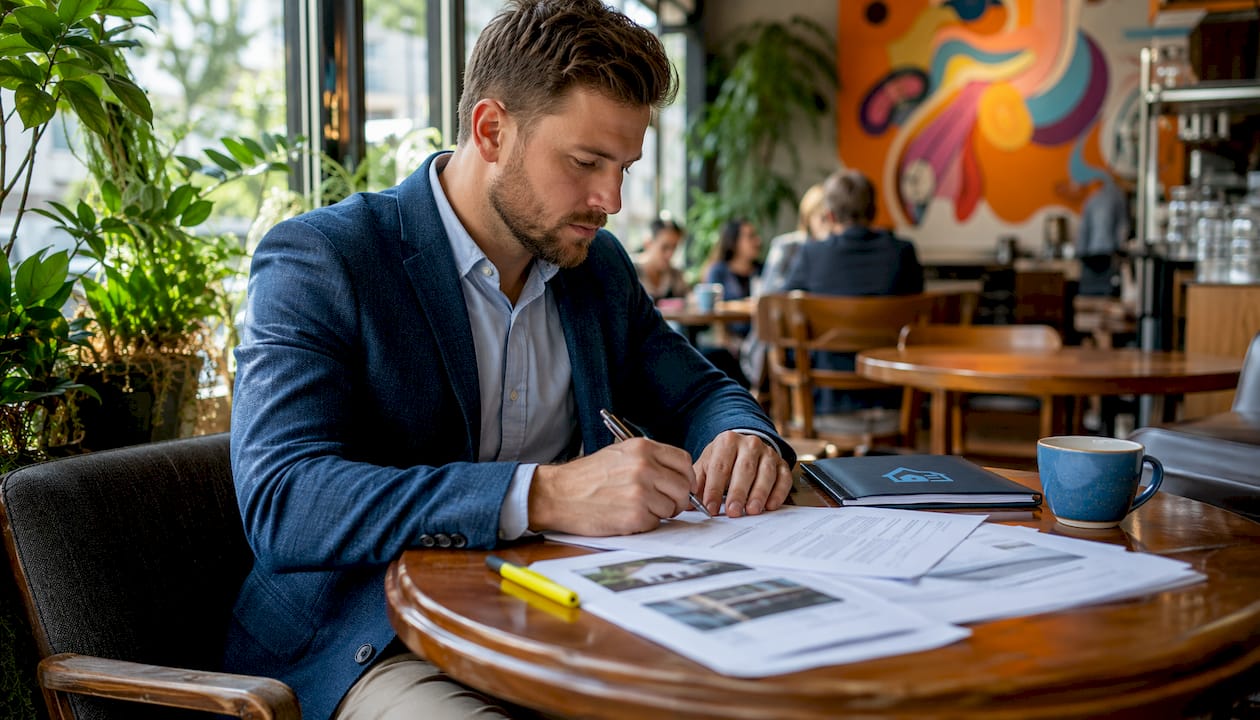 Investor reviewing property audit documents