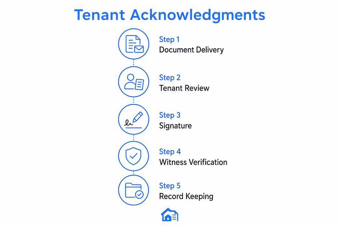 Infographic showing tenant acknowledgment process steps