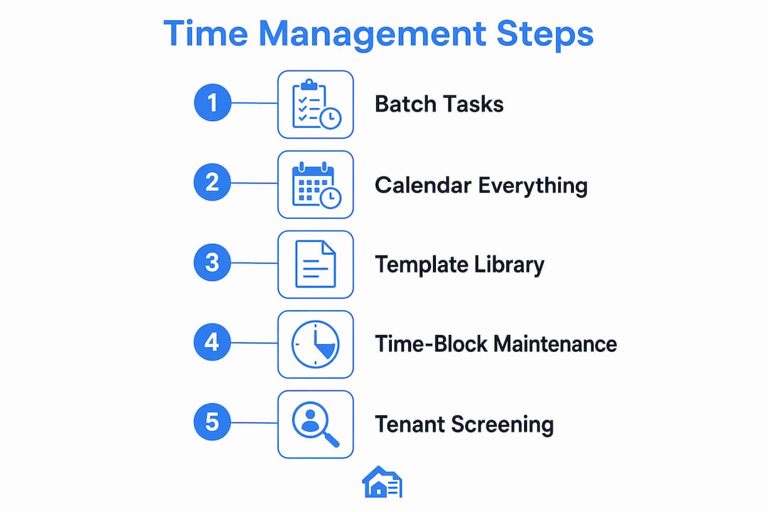 Infographic of landlord time management steps