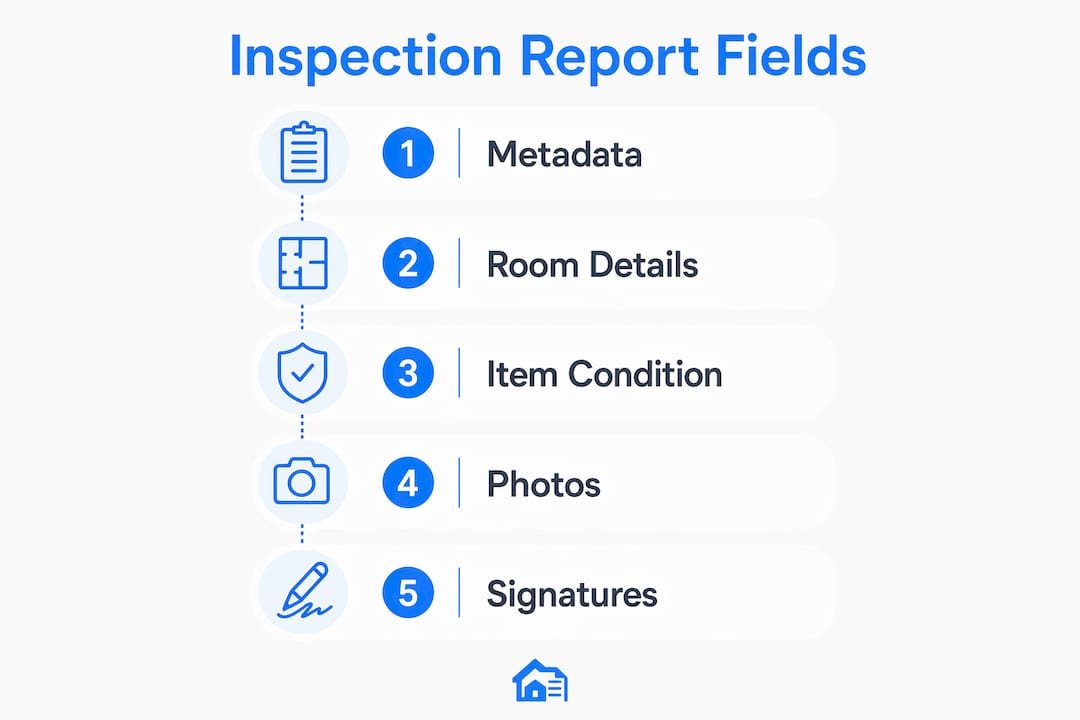 Infographic illustrating move-in inspection report key fields