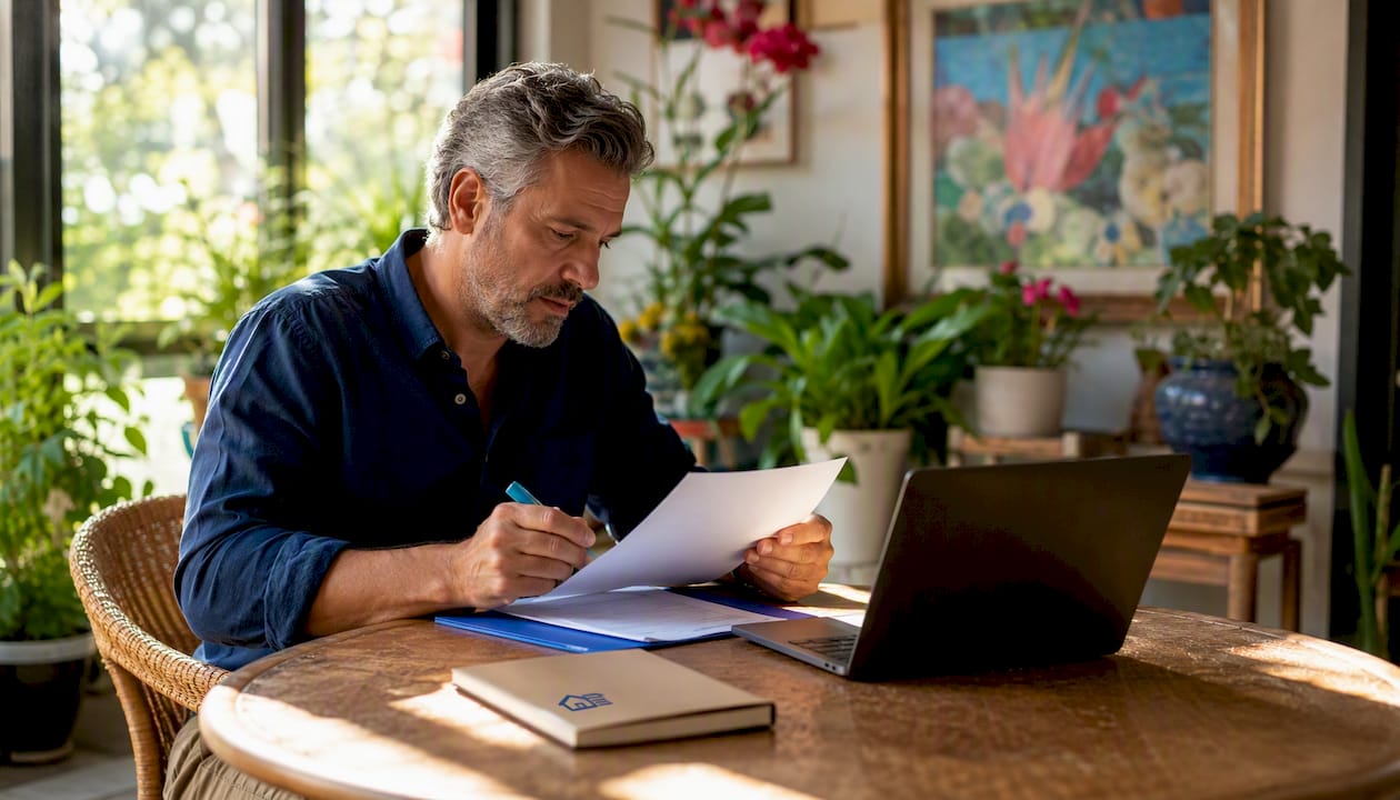 Landlord reviewing rent verification letter