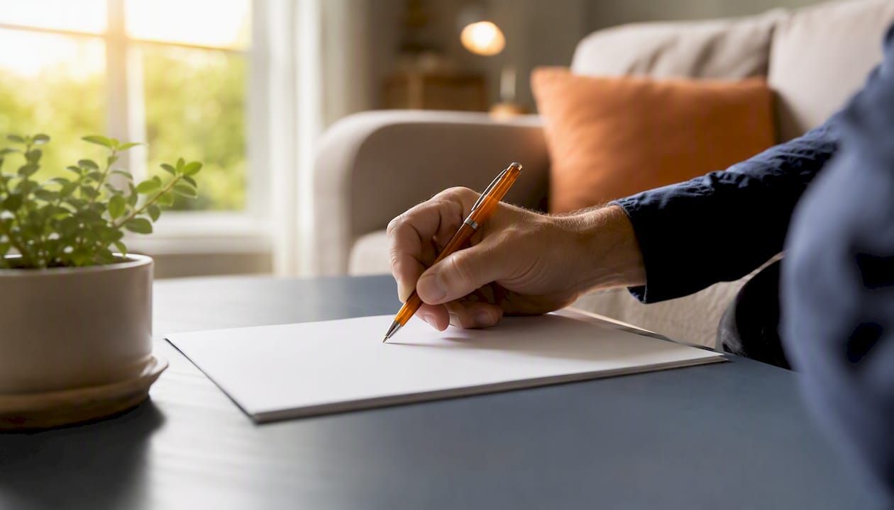 Amber pen poised over lease clause sheet