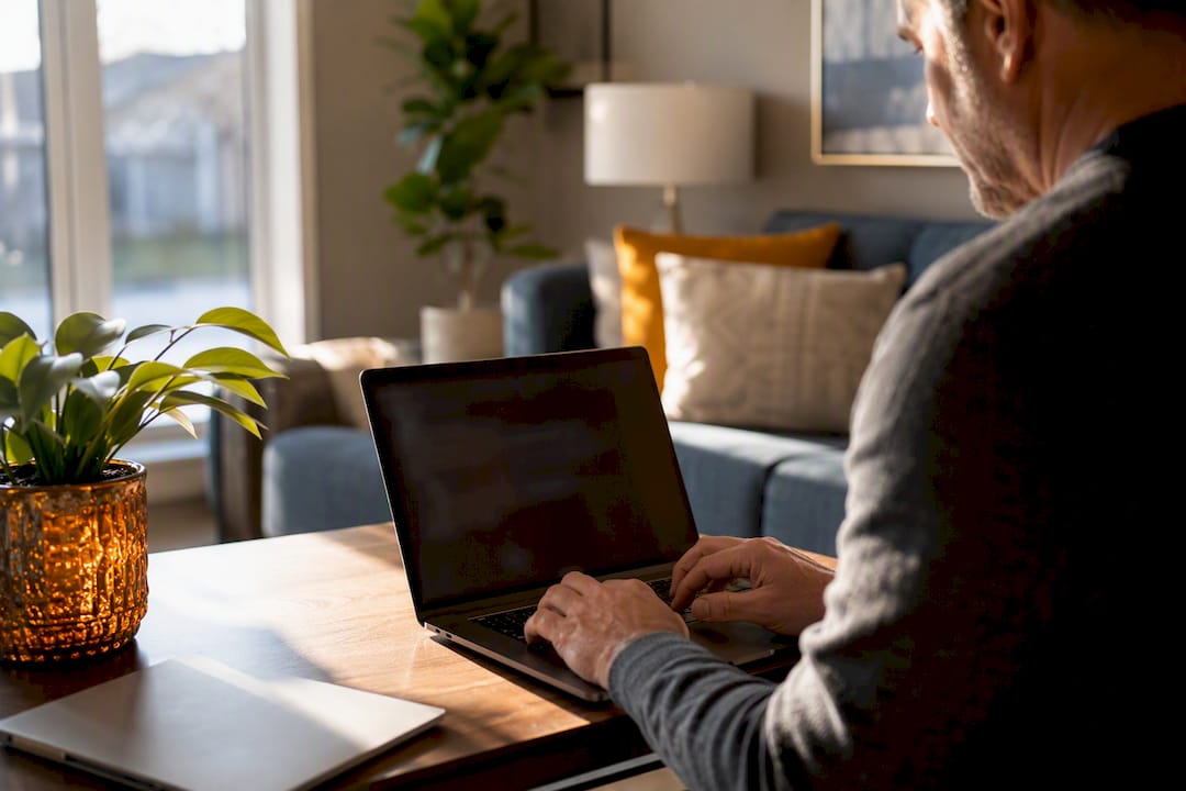 Hands using tablet for lease form generation