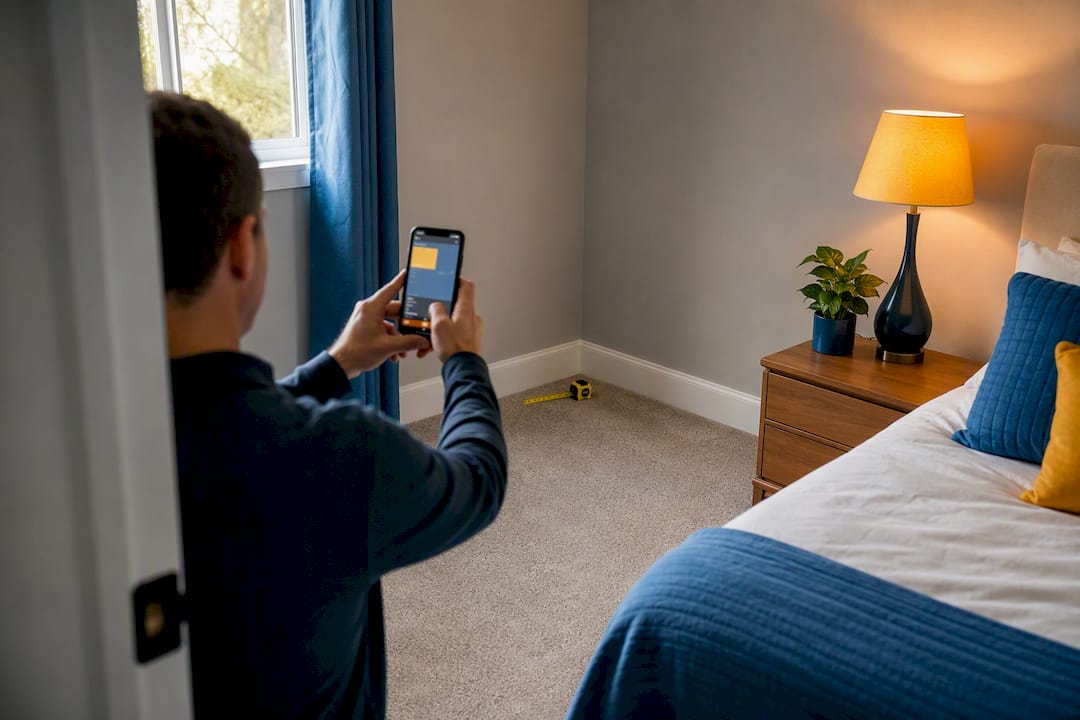 Landlord photographing rental condition at move-in