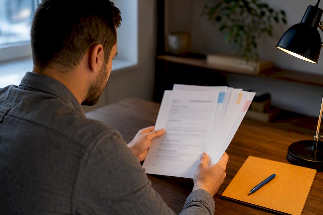 Landlord reviewing state notice forms