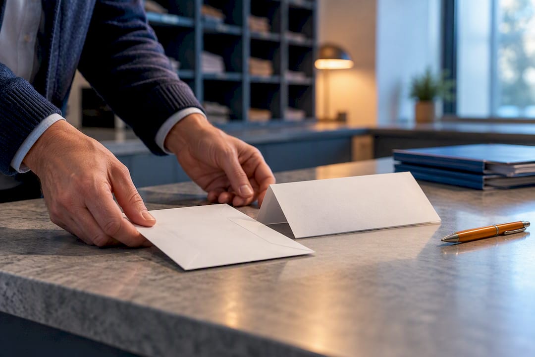 Payment envelope beside reservation letter