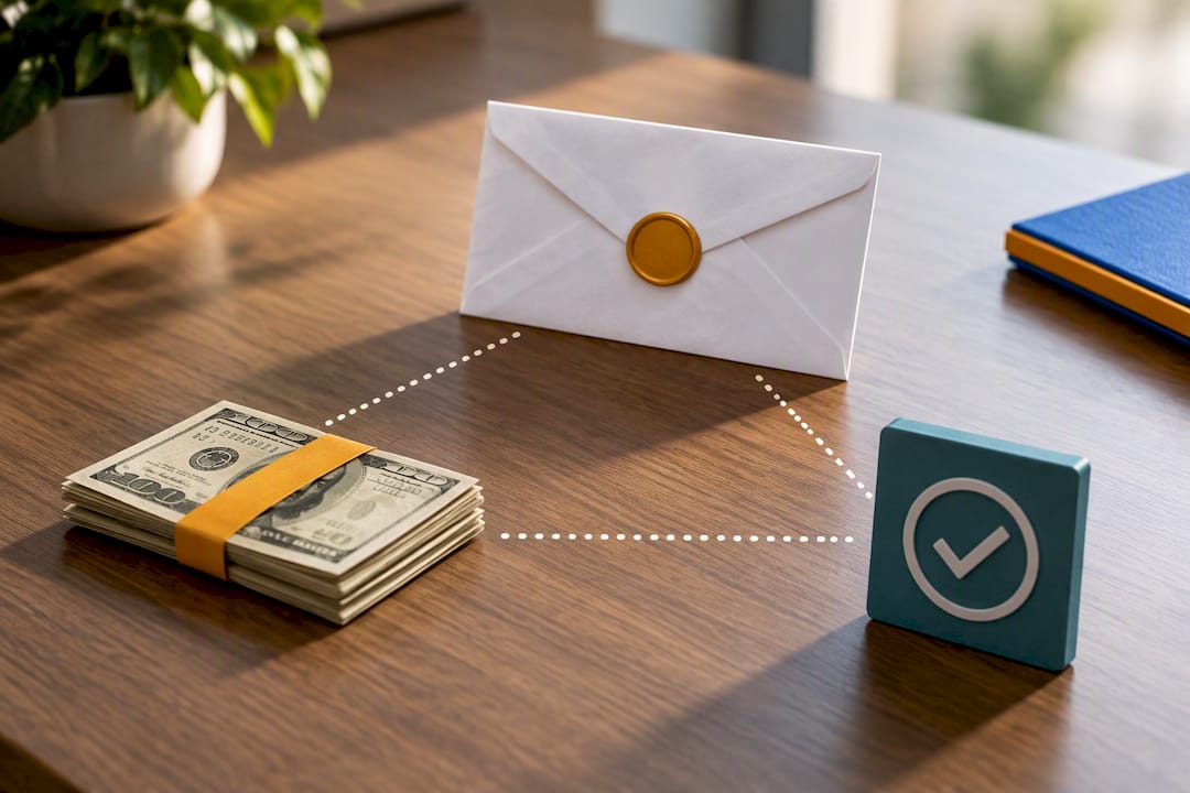 Illustration linking payment notice and delivery proof