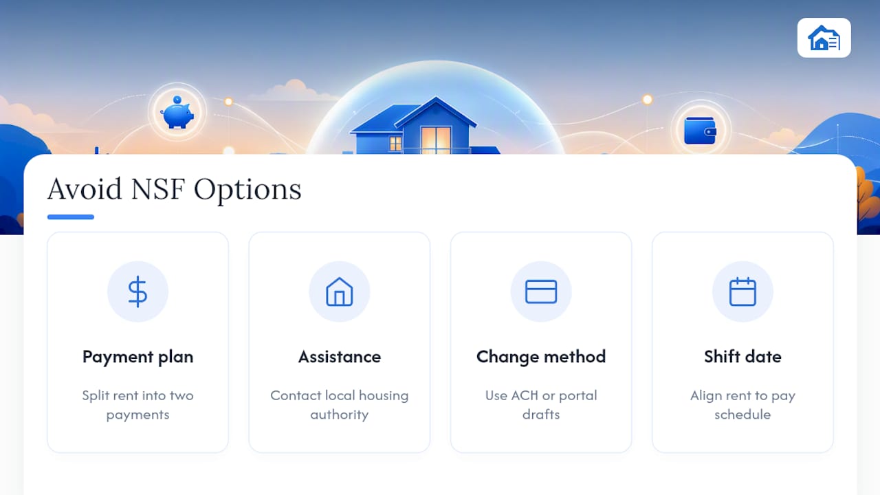What Alternatives Help Tenants Avoid NSF Rent Problems? — overview diagram
