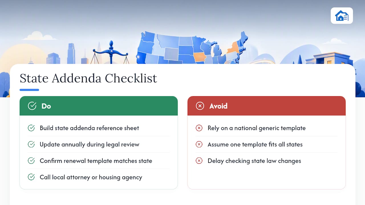State Addenda: Where Your Lease Needs More Than the Federal Minimum — overview diagram