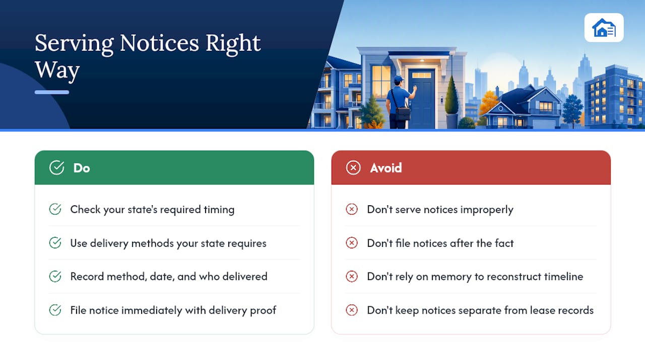 Serving Late Rent and Violation Notices the Right Way — overview diagram