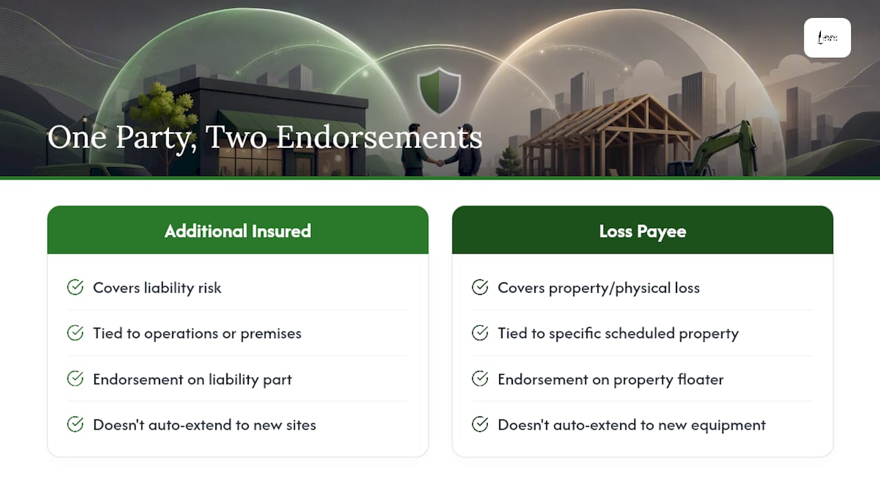 Two endorsement roles and their coverage scopes