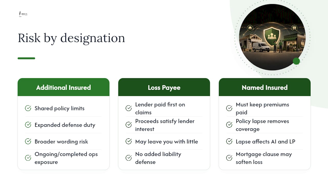 What Risks Does Each Designation Carry for the Named Insured? — overview diagram