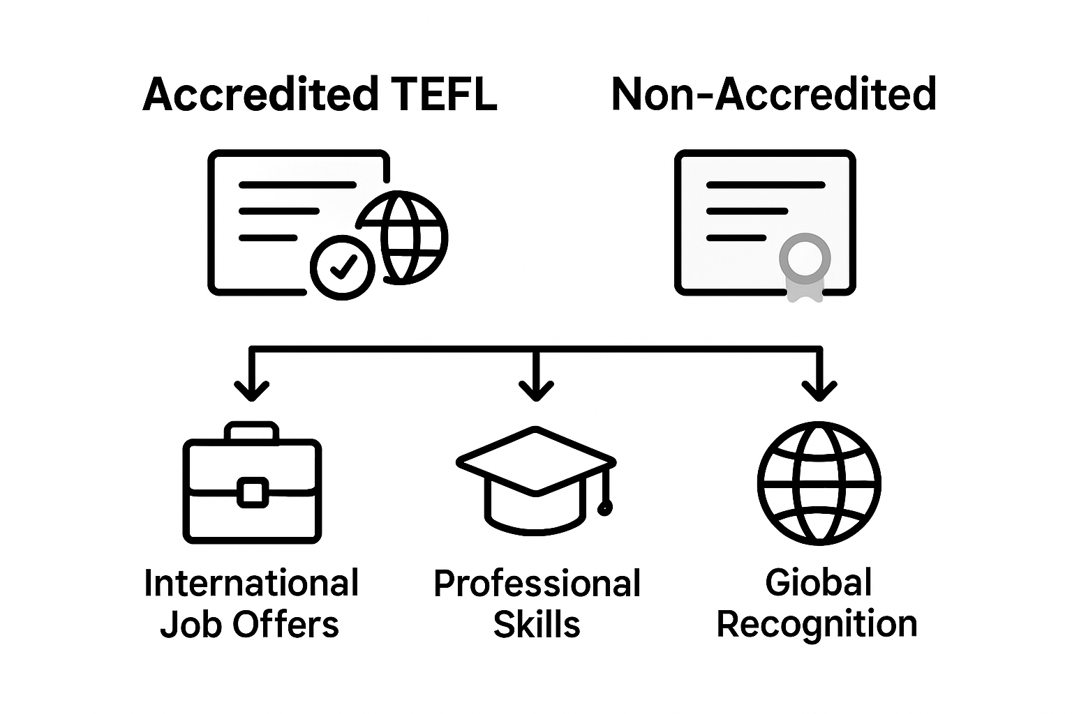 Comparison of accredited vs non-accredited TEFL courses