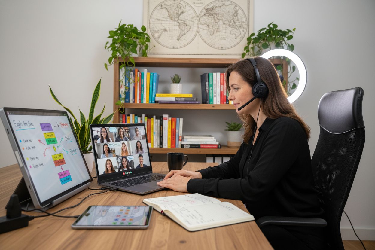 online TEFL teaching, professional home office