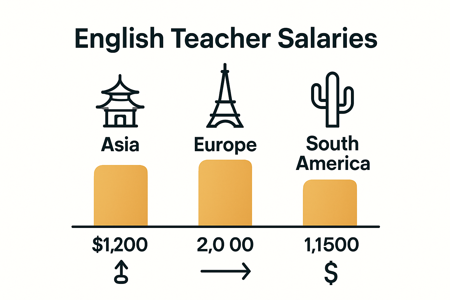 Comparison of salaries by teaching region