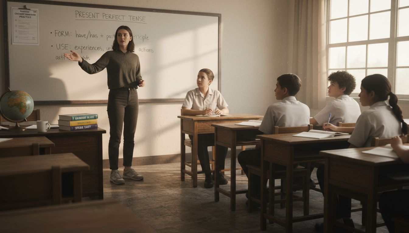 TEFL instructor teaching diverse classroom