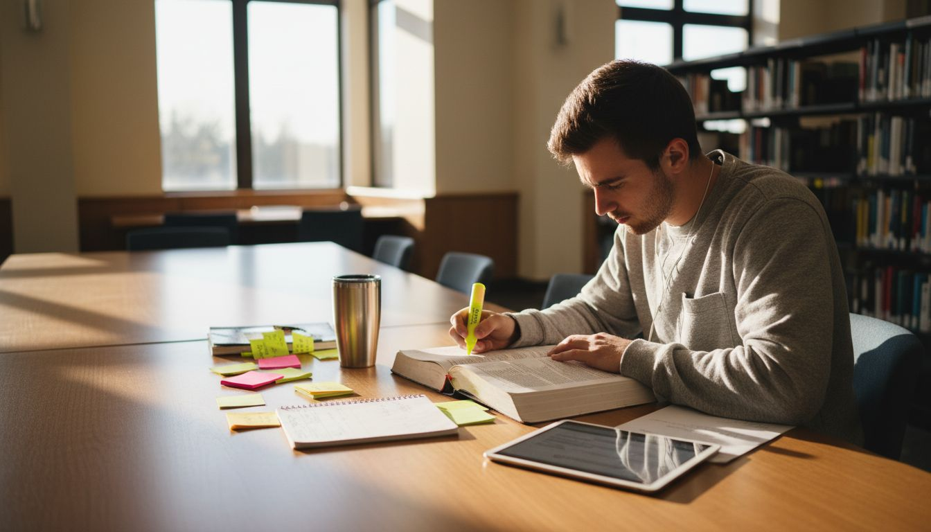 Student preparing for ESL certificate exam