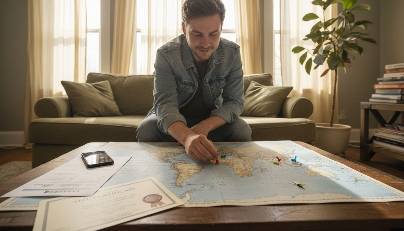 Marking TEFL destinations on world map