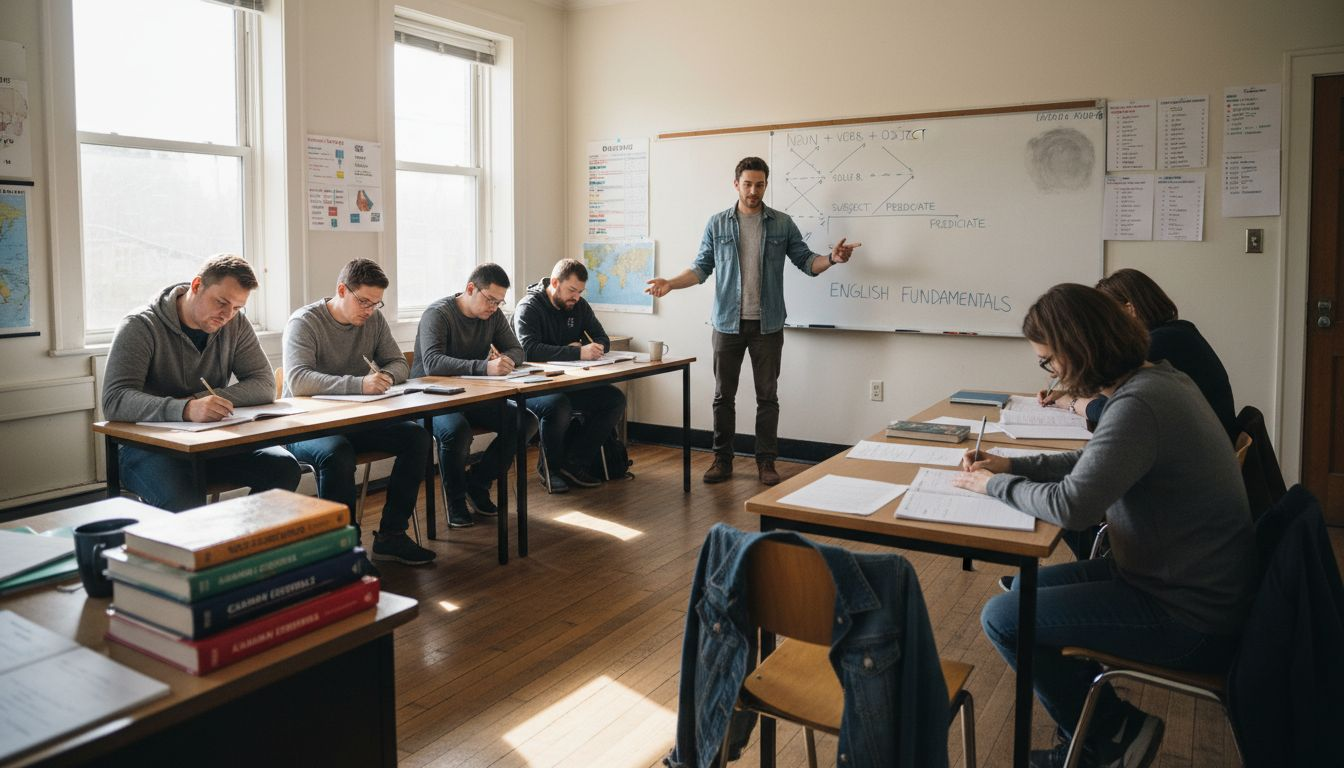 Instructor leads TEFL classroom session