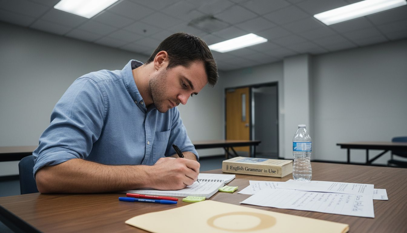 Candidate completes CELTA written assignment