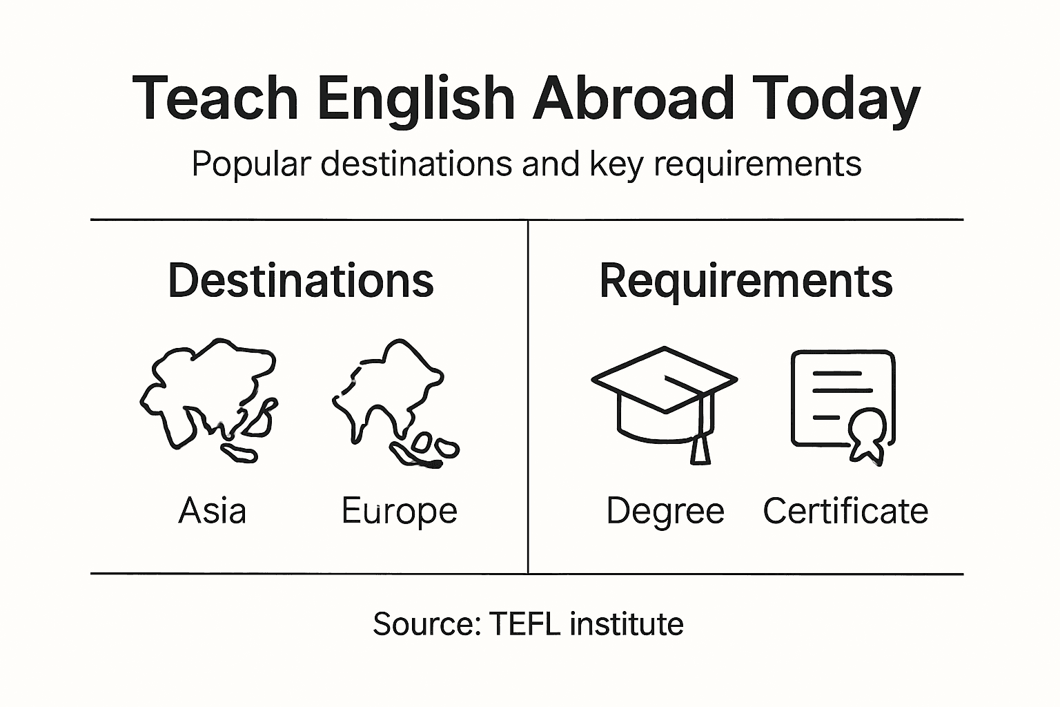 Infographic shows top destinations and requirements