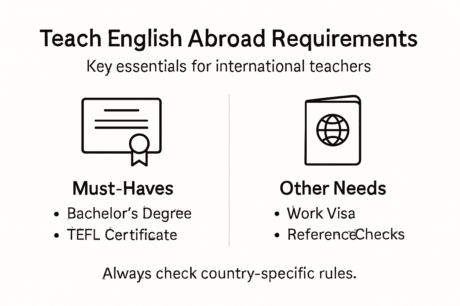Infographic: essentials to teach English abroad
