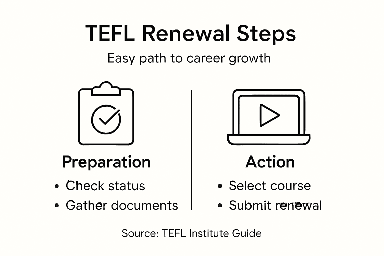 Infographic showing TEFL renewal steps overview