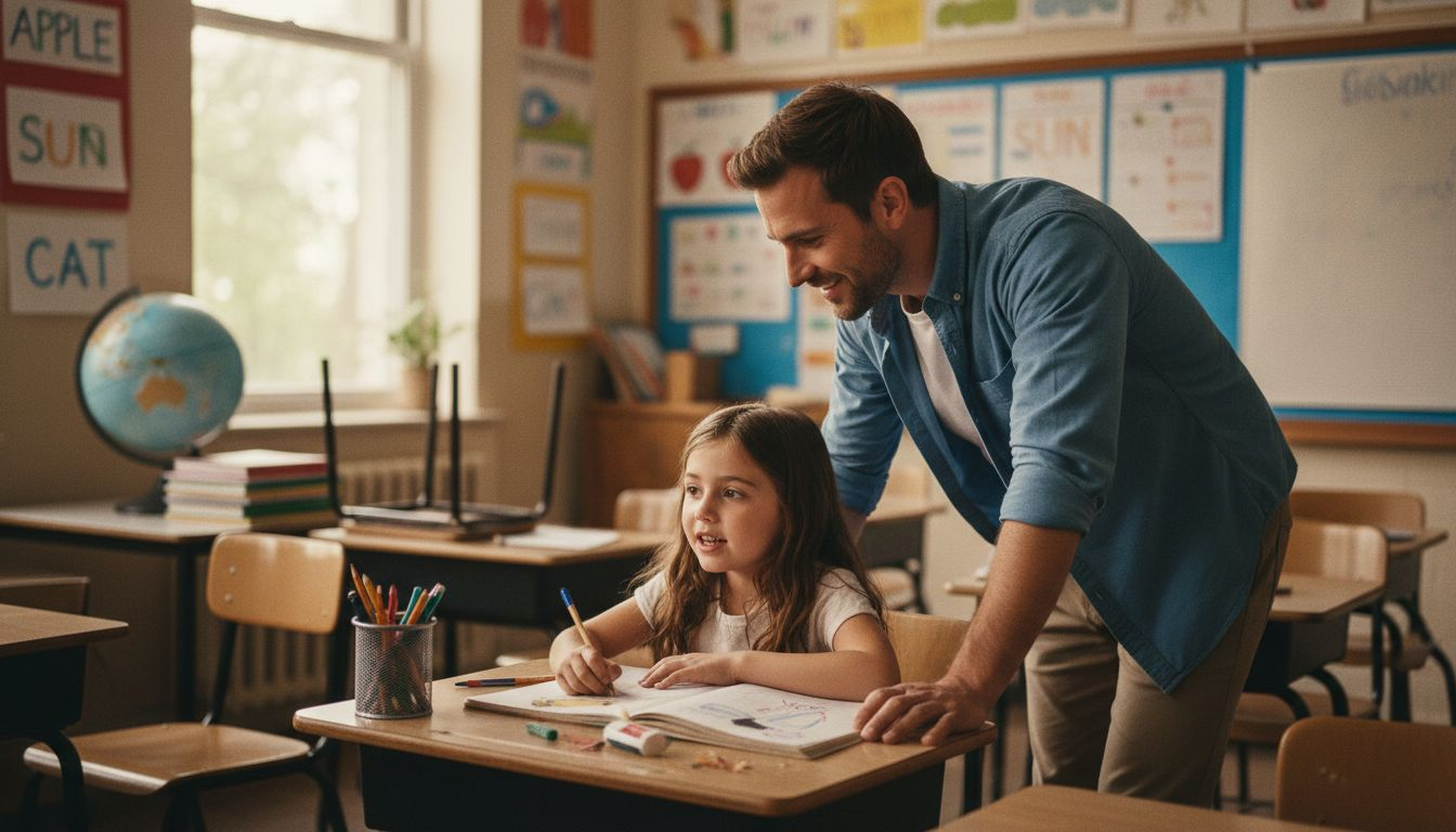 Teacher listening closely to ESL student
