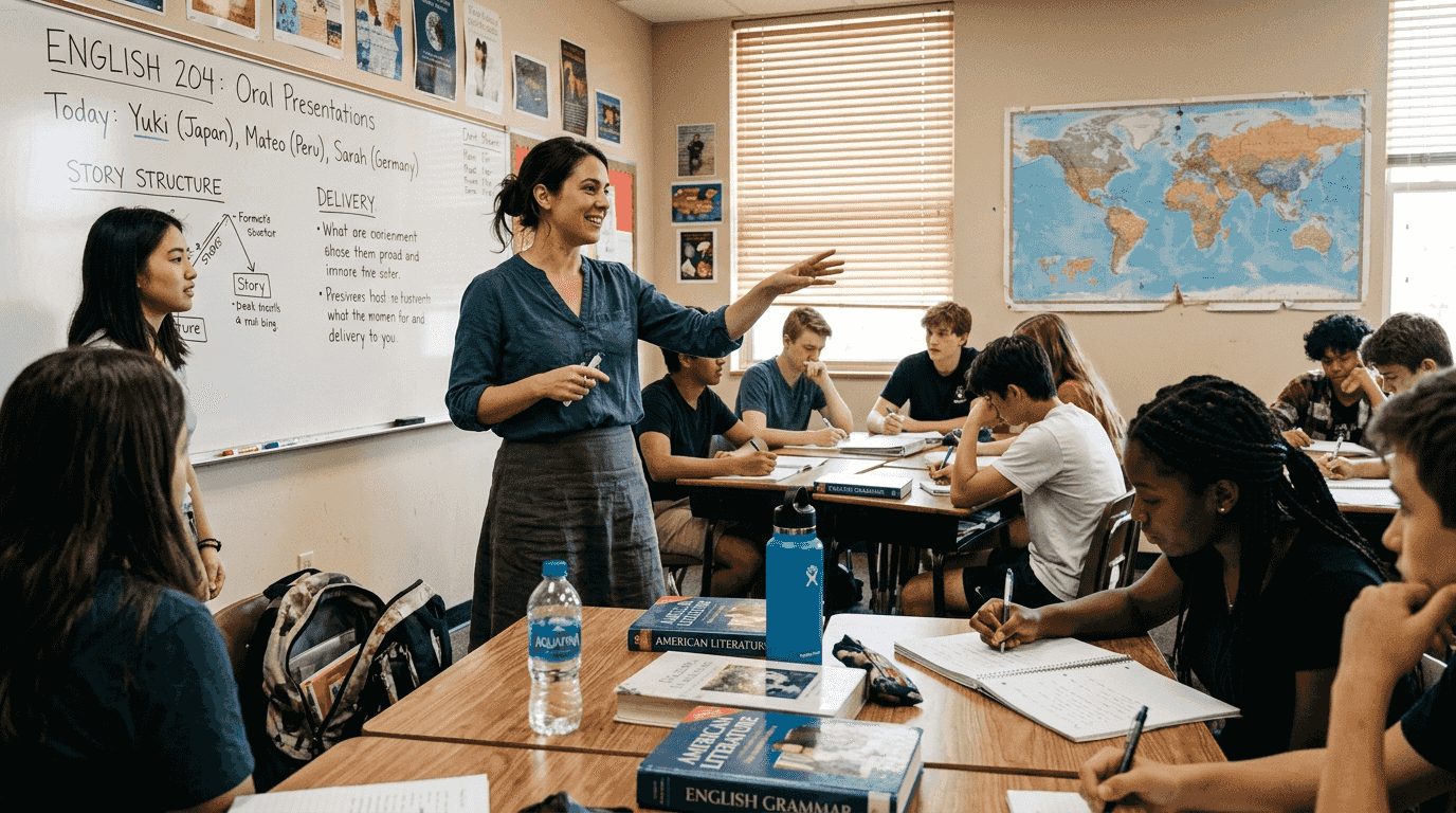 TESOL instructor teaching diverse classroom