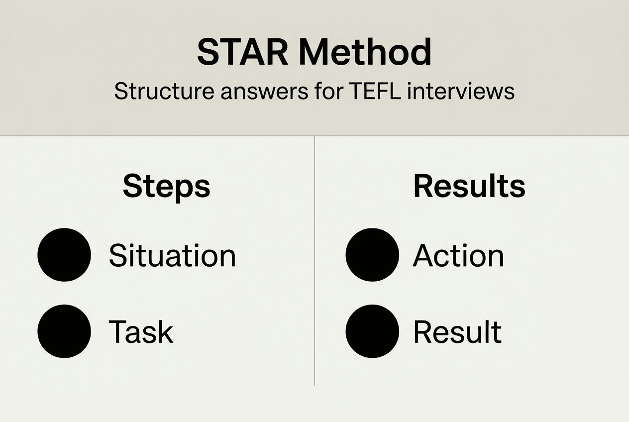 Infographic outlining STAR interview answer method