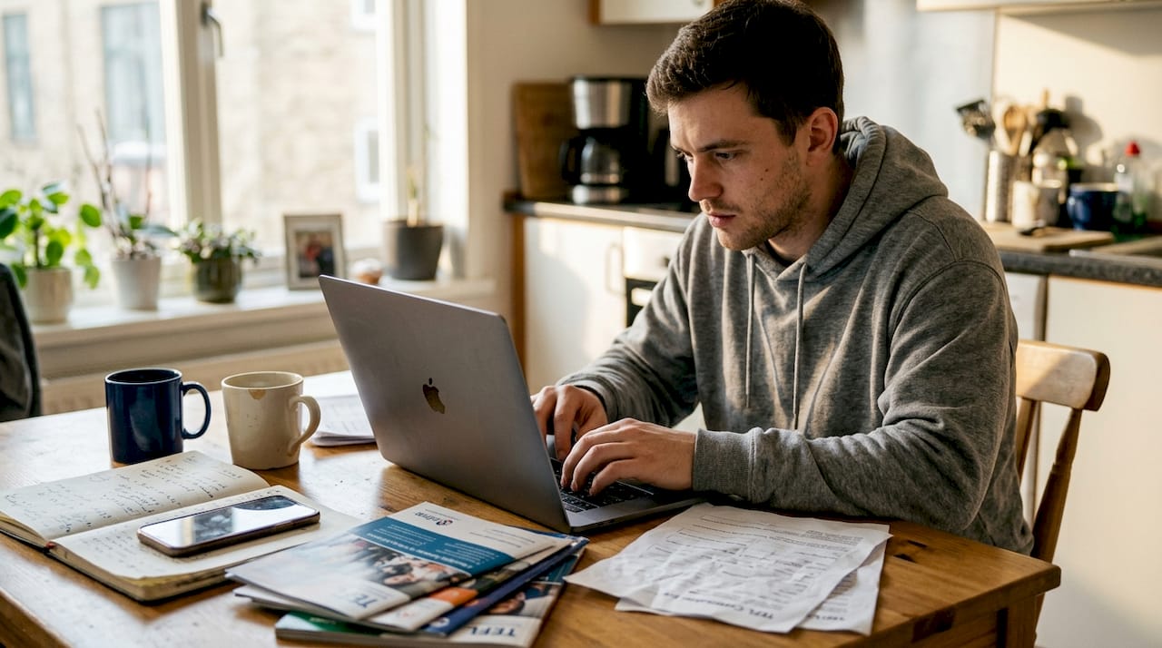 Applicant completing TEFL certification paperwork