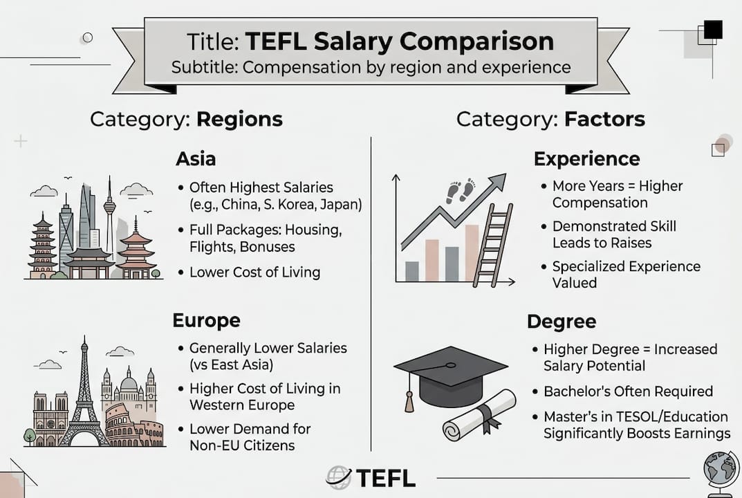 Infographic on TEFL salary and compensation