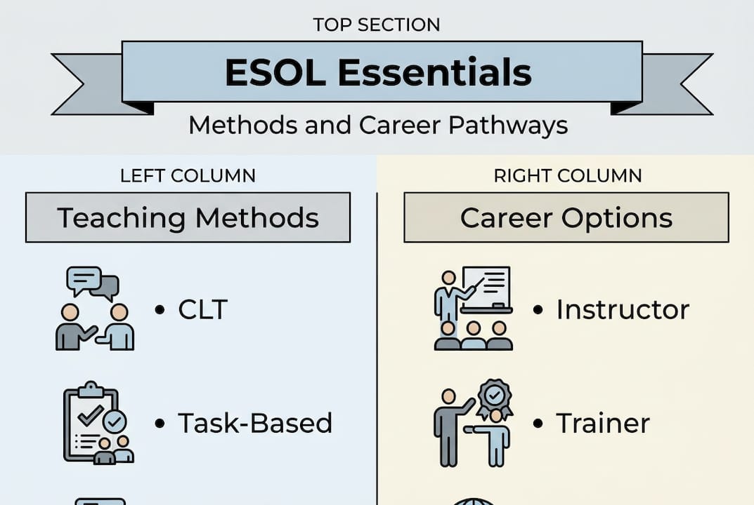 Infographic of ESOL methods and careers