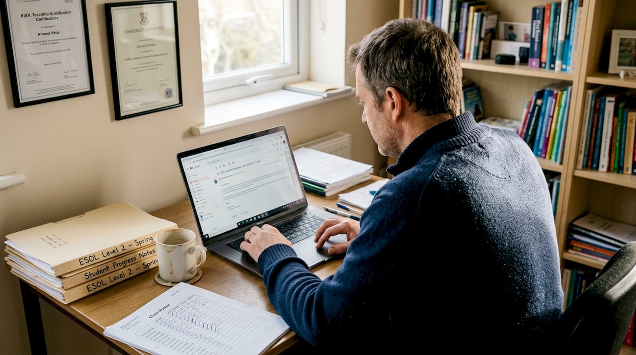 ESOL educator sending career-related emails