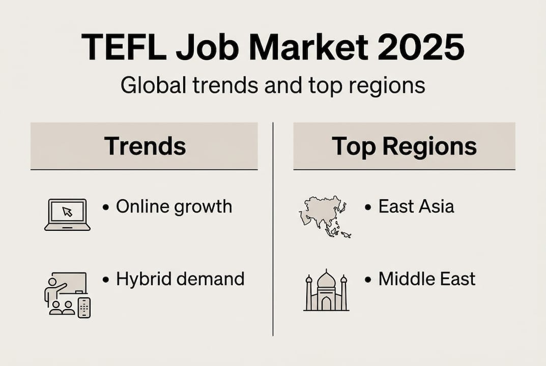 Infographic TEFL 2025 trends and regions