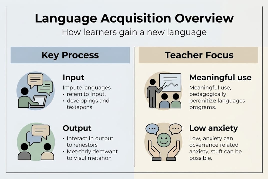 Infographic explains language acquisition process and focus