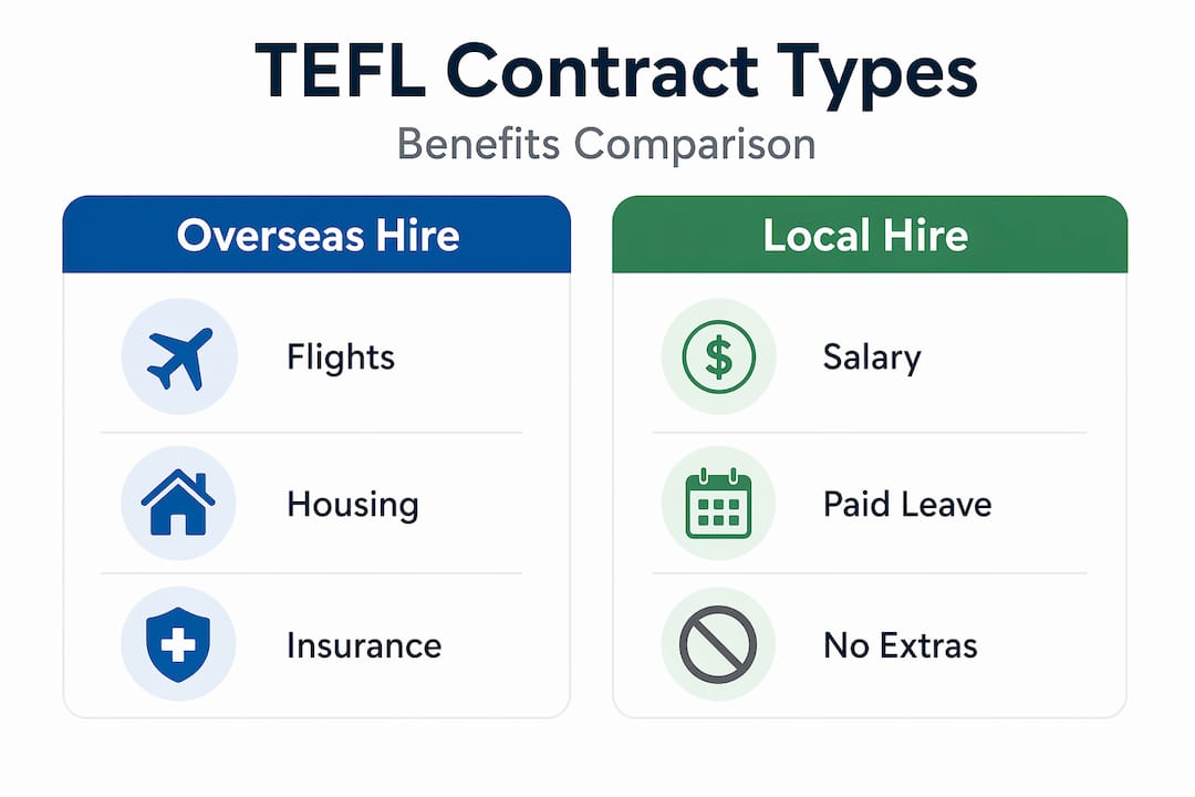 Contract type comparison for TEFL package
