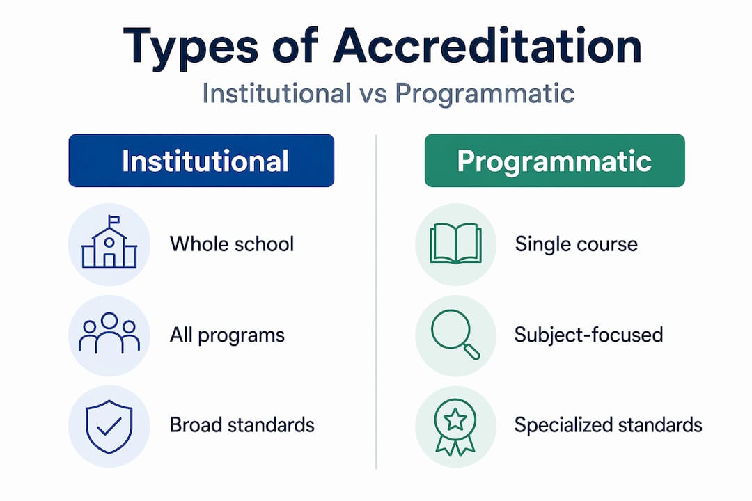 Infographic comparing accreditation types