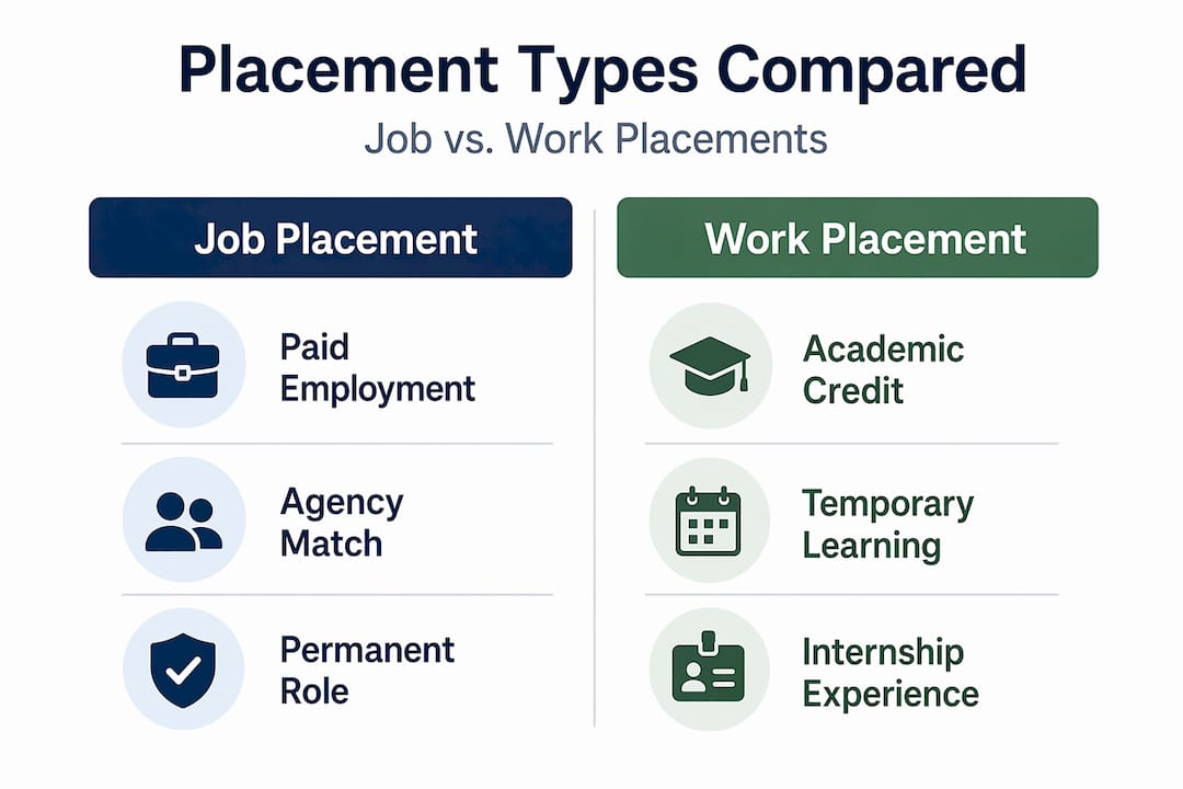Infographic comparing job and work placement