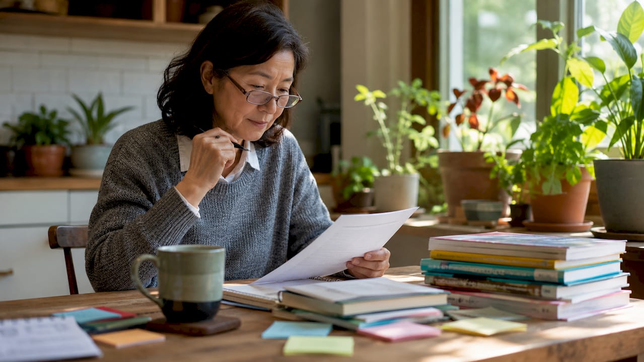 Teacher preparing English interview questions