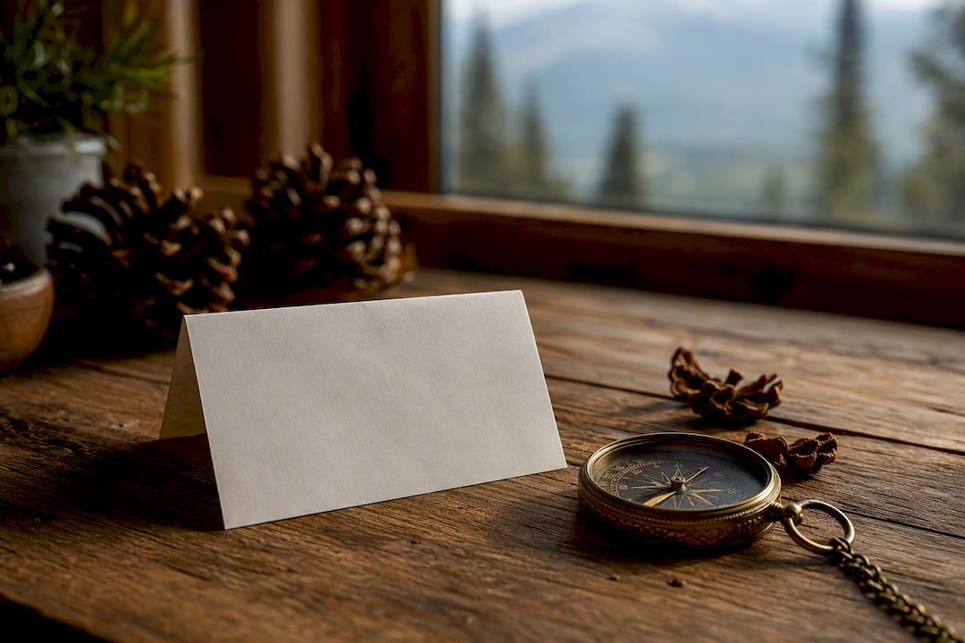 Tax penalty notice with key and pine needles on wood