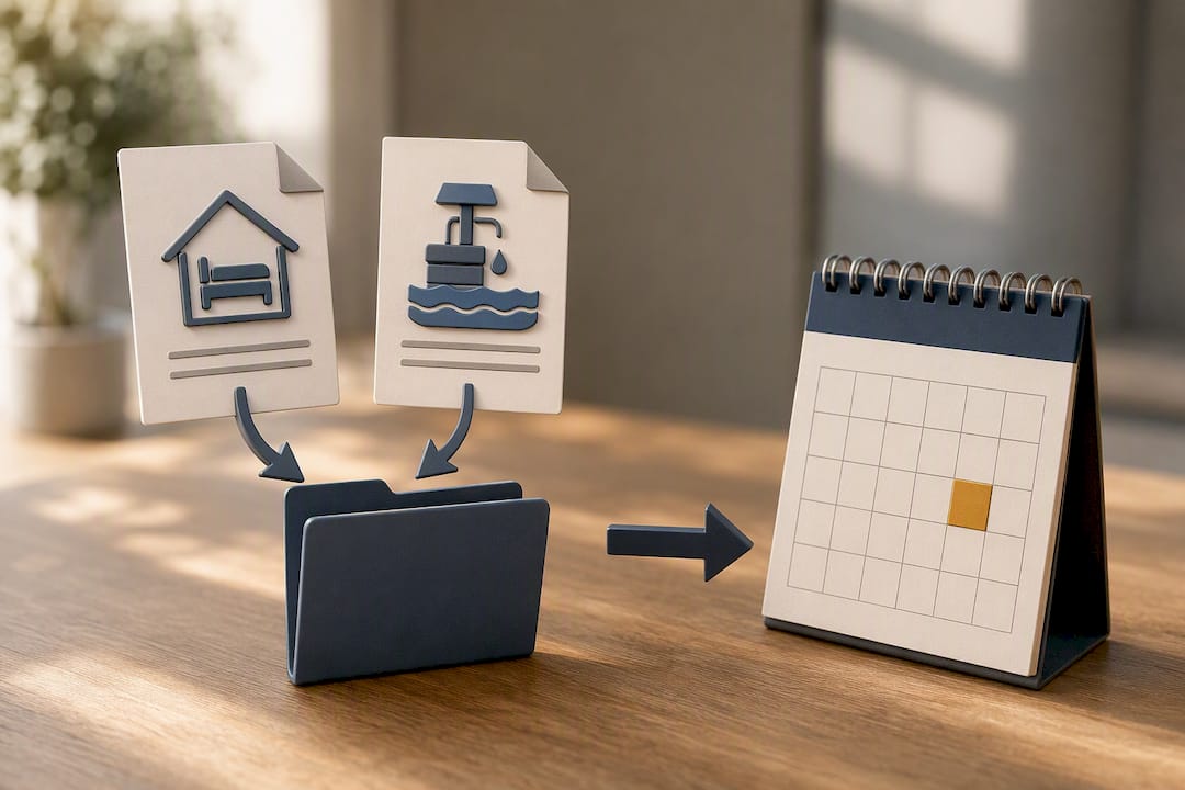 Illustration of organized rental renewal records