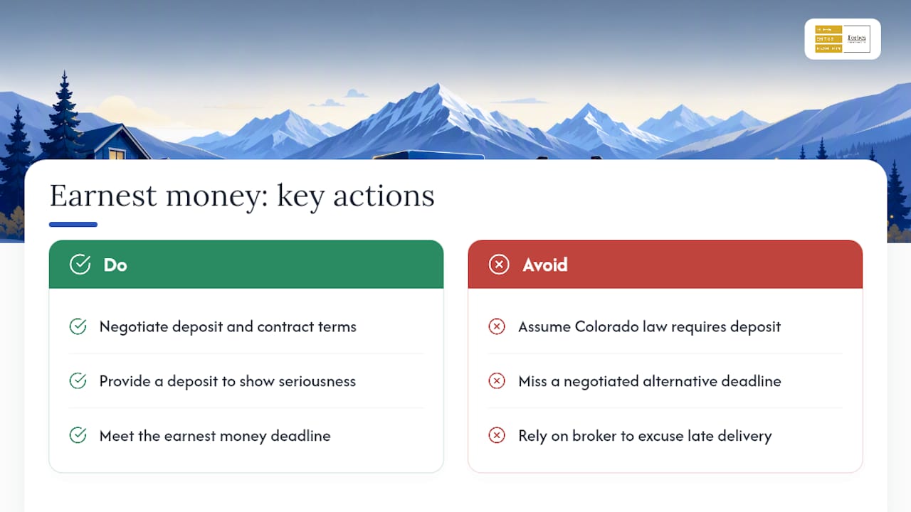 Is Earnest Money Legally Required in Colorado? — overview diagram